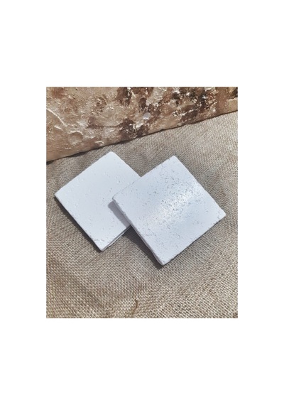 El Yapımı Dekoratif Beton Bardak Altlığı,beyaz Beton Bardak Altlığı 2 Li Set. Diğer