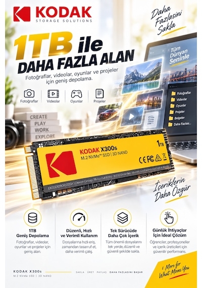 X300s 1tb M.2 Nvme Pcıe Gen3x4 2280 Ssd 2500 Mb/s Okuma 2000 Mb/s Yazma Hızlı Ssd