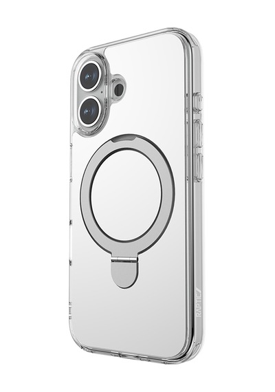 Apple Uyumlu iPhone 16 Kılıf Magsafe Şarj Özellikli Raptic Air Stand Serisi Aynalı Arka Yüzey Standlı Kapak Gri