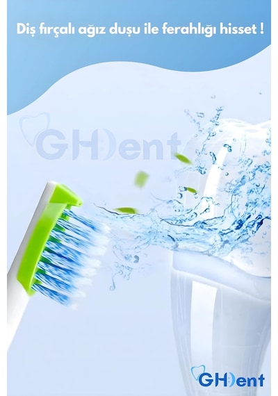Ghdent SH16 6 Başlıklı Fırçalı & Tek Gözlü Tazyikli BPA Free & FDA Kriterli Hibrit Manuel Ağız Duşu﻿﻿