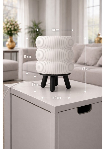 Luno Model - Led Abajur - Masa Lambası - Usb 5v İle Çalışır - Slim Led Aydınlatması Dahildir - Dekoratif Lamba - Renk Seçenekli Çok Renkli