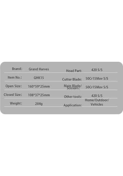 Grand Kamp Harvest Ghk15 Hurricane Multi Tool Krem - Siyah