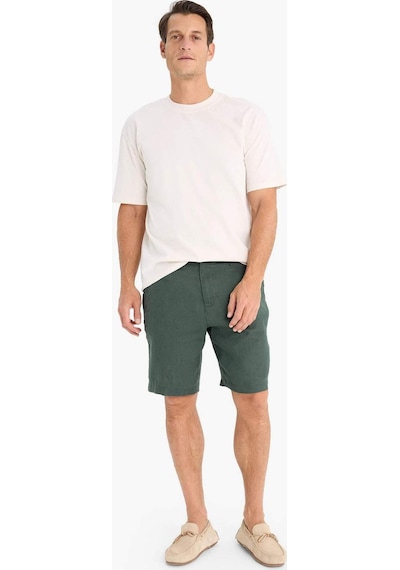 DeFacto %100 Keten Regular Fit Yazlık Bermuda Şort D9931AX25SMKH498 DeFacto %100 Keten Regular Fit Yazlık Bermuda Şort D9931AX25SMKH498