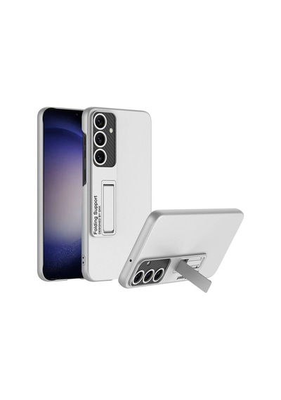 Galaxy S24 Kılıf Uzaklarda Arama Standlı Ays Kılıf Gümüş