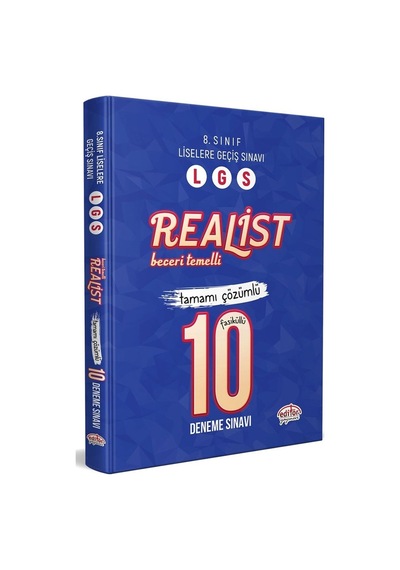Editör Yayınları LGS Realist Tamamı Çözümlü 10 Deneme Sınavı