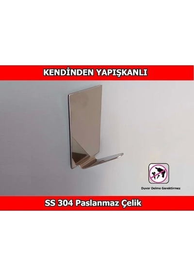 Ardini Paslanmaz Çelik Kendinden Yapışkanlı Bornoz Havlu Askısı Dikdörtgen 4'lü Çok Renkli