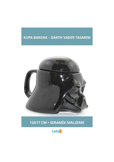 Star Wars Darth Vader Temalı Seramik Kupa Bardak 13x17 Cm Çok Renkli