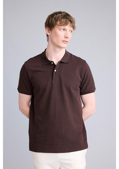 Defacto %100 Pamuk Polo Tişört E9504ax26spbn267 Kahve-bn267