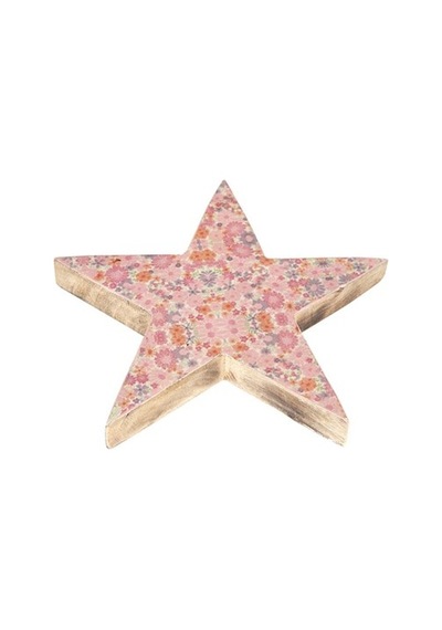 Vitale Şiva Çiçek Desenli Dekoratif Yıldız Pembe 25X4 Cm Ak.Fq001