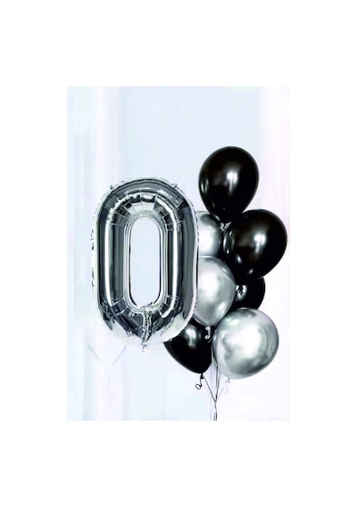 Rakam Folyo Balon Gümüş 102cm 40inç 0