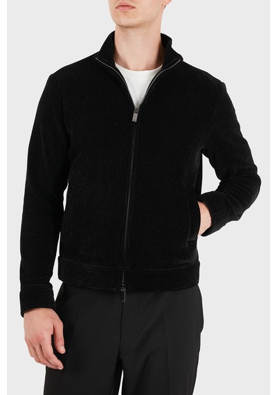Emporio Armani Regular Fit Dik Yaka Fermuarlı Ceket Erkek Ceket Em007378 Te23228 Uc001 Siyah