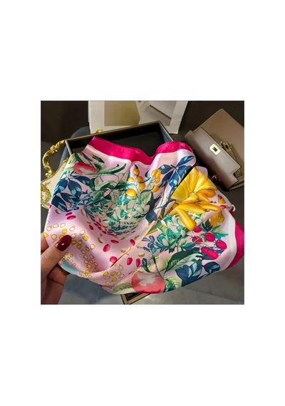 Lilly Citrus Bloom Fular / Eşarp 70 70 Cm Pembe Pembe