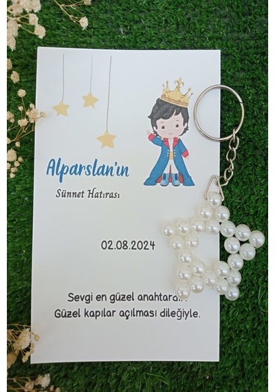30 Adet Sünnet Hatırası Konsept Kartlı Anahtarlık - Sünnet Hediye