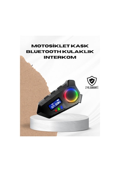 Bluetooth - 828 - 5.4 İnterkom Ip65 Toz Ve Su Geçirmez - Myceshop - Led Göstergeli