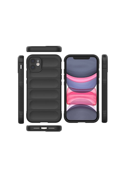 Kilifone - Apple Uyumlu iPhone 11 - Kılıf Esnek Tpu Oyuklu Arka Yüzey Tasarımlı Etnik Silikon Kapak - Siyah