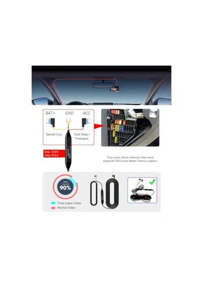 Bw-d363 Hardwire Kit - Park Modu Kablosu - Type-c