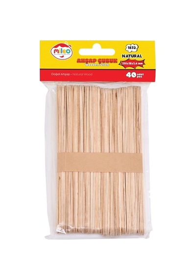 Mileo Ahşap Çubuk Kare 150x18x1.6mm Naturel 1832