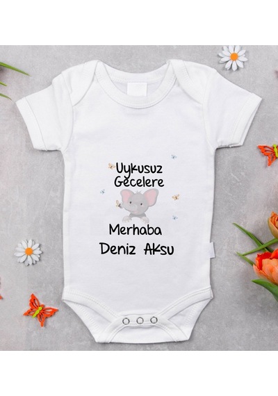 Bitmeyenkartus Bk Kids Isimli Uykusuz Gecelere Merhaba Tasarımlı Bebek Body Zıbı Çok Renkli