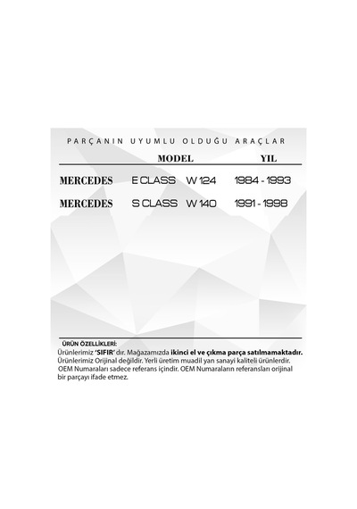Mercedes E Class W124 İçin Radyo Düğme Kapağı