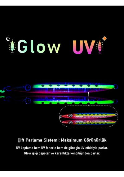 Jig, Zoka, Suni Yem, Glow Uv Metal Jig, 60gr 10cm Razor 60