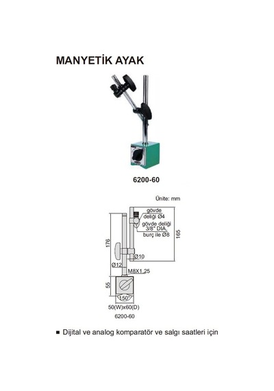 Insıze 6200-60 Manyetik Ayak