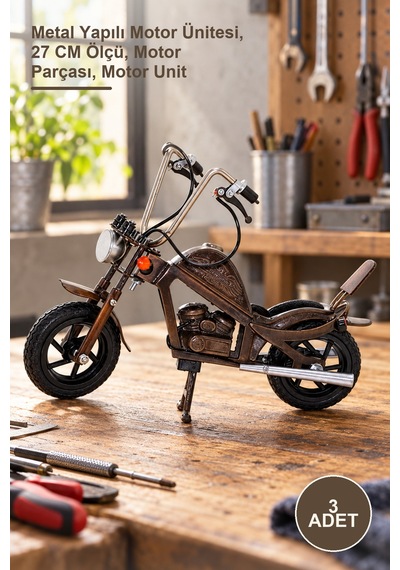 3 Adet Metal Motor No:8 Metal Yapılı Motor Ünitesi, 27 Cm Ölçü, Motor Parçası, Motor Unit