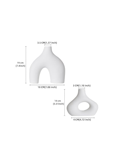 Modern Minimalist Bohem Dekor İçin 2'li Beyaz Seramik Vazo Seti, Pampa Çimi İçin Yuvarlak Mat Donut Vazolar - Oturma Odası, Yemek Masası, Ofis Yatak Odası Raf Dekoru Noel Günü Hediyeleri İçin Diğer Modern Minimalist Bohem Dekor İçin 2'li Beyaz Seramik Vazo Seti, Pampa Çimi İçin Yuvarlak Mat Donut Vazolar - Oturma Odası, Yemek Masası, Ofis Yatak Odası Raf Dekoru Noel Günü Hediyeleri İçin Diğer