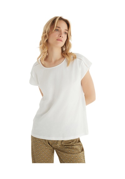 Kadın Pijama Takımı 51865 - Beyaz Beyaz
