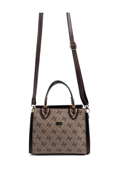 Silver Polo Sp1133 Kadın El Çantası Monogram Koyubej-kahve