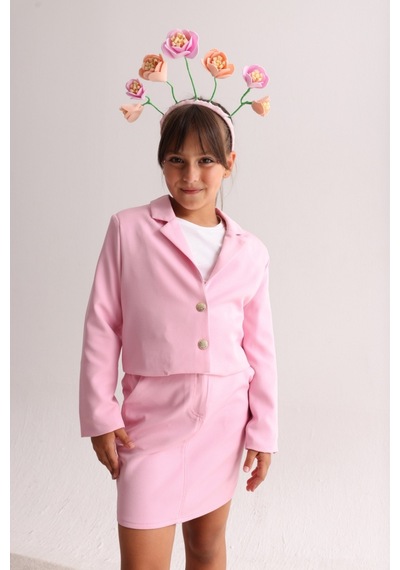 Le Mabelle Pembe Kız Çocuk Etek Ceket Takım - Kaitlyn Pembe