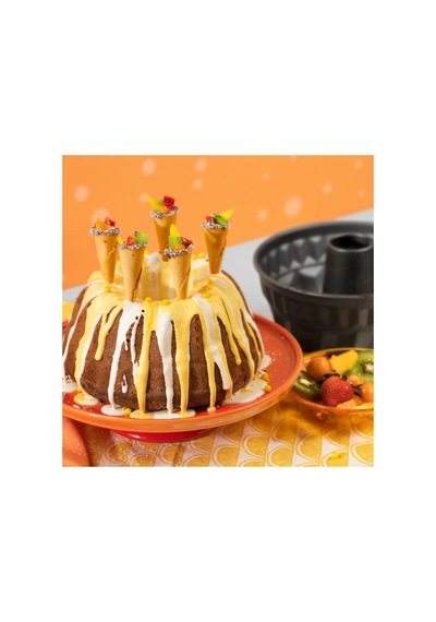 Gourmet Metal Borulu Kek Kalıbı Küçük Boy 17cm Gri