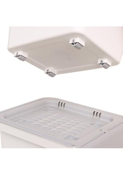 Motek Tekerlekli Patateslik Soğanlık Oyuncak Kutusu Patateslik Soğanlık Sepeti 2x12lt Beyaz+gri Diğer