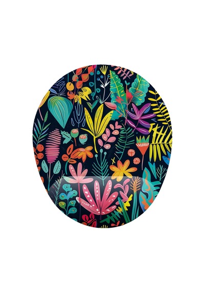 Tropikal Çiçek Desenli Bilek Destekli Mouse Pad
