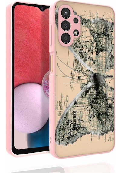 Samsung Uyumlu Galaxy A13 4g Kılıf Desenli Kamera Korumalı Parlak Zore Nora Kapak NO4