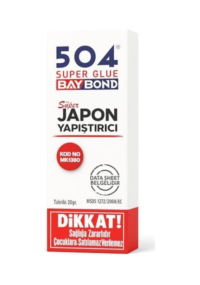 504 Süper Japon Yapıştırıcısı, 20 Gr, Ultra Jel, Ahşap, Mdf, Plastik, Metal, Cam, Kauçuk, Deri İçin Hızlı Kuruyan, Endüstriyel Yapıştırıcı, Ekonomik