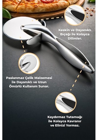 Primanova Gadget Paslanmaz Çelik Pizza Dilimleyici