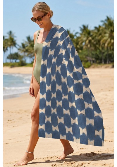 Geometrik Modern Lacivert Bej Plaj Havlusu - Minimalist Akdeniz Stil Hızlı Kuruyan Mikrofiber Havlu Yumuşak Kumul Geometrik Modern Lacivert Bej Plaj Havlusu - Minimalist Akdeniz Stil Hızlı Kuruyan Mikrofiber Havlu Yumuşak Kumul