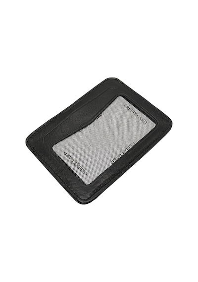 Westpolo Hakiki Deri Bol Kart Bölmeli Patlı Unisex Kartlık - Siyah Siyah