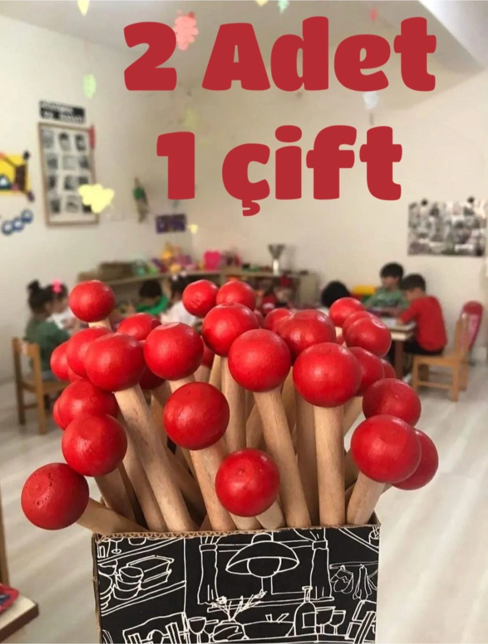 Ahşap Baget , Ahşap Ritim Çubuğu 1 Çift 2 Adet