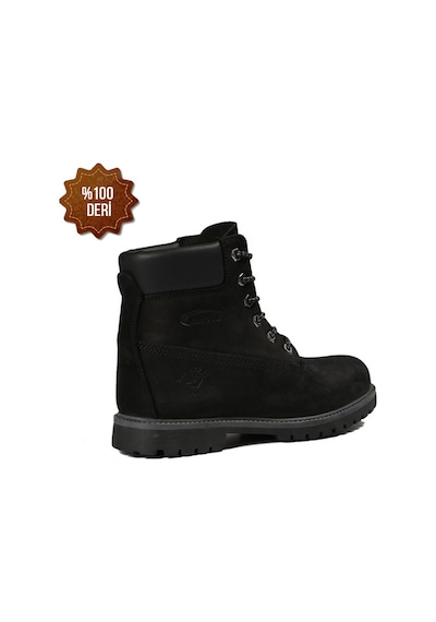 Hammer Jack Hakiki Deri Siyah Nubuk Unisex Bot Siyah