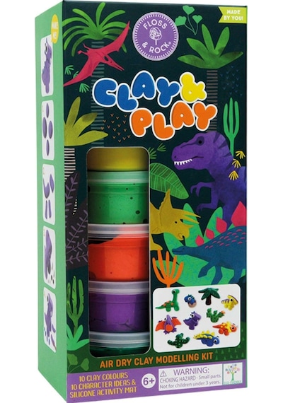 Floss & Rock Clay And Play Hava İle Kuruyan Kil Seti/ Dino Mavi