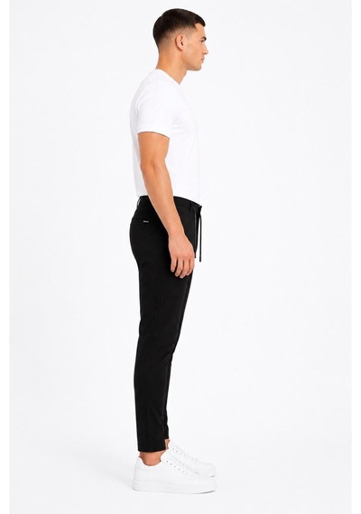 Hzr Wear Erkek Jogger Pantolon Esnek Kumaş Likralı Slim Fit Bağcıklı Siyah