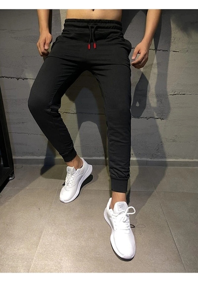Relax Family Xf Erkek Siyah Yazlık Slim Fit Dar Kesim Jogger Eşofman Altı Rlx044513 Siyah