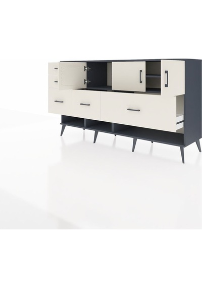 Hyperion Konsol 3 Raflı 5 Çekmeceli 3 Kapaklı 176x44x99 Antrasit- Antrasit-aytaşı Hyperion Konsol 3 Raflı 5 Çekmeceli 3 Kapaklı 176x44x99 Antrasit- Antrasit-aytaşı