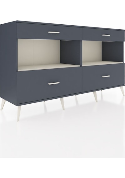 Hyperion Konsol 2 Raflı 4 Çekmeceli 176x44x99 Antrasit-aytaşı/an Antrasit-aytaşı/antrasit