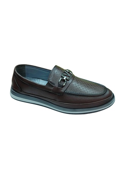 Serhan Ayakkabı 2009 Erkek Kahve 40-44 Deri Tokalı Loafer Ayakkabı Kahve