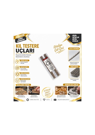 Kuyumculuk Kıl Testere Ucu - Alman Malı - Metallsageblatter Super - 10 Adet Tane Metalik