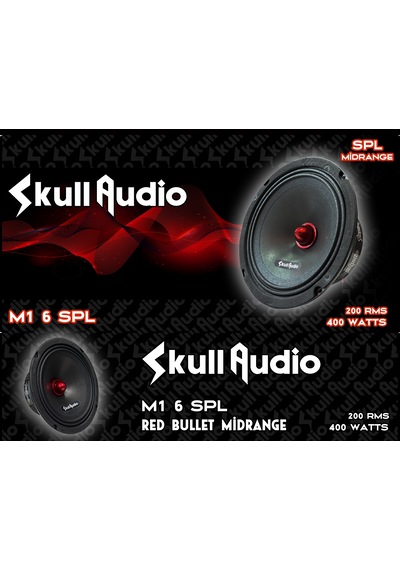 Skull Audio M1-6spl 16cm Red Bullet Midrange 200rms 400watt 2 Adet