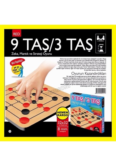 Redka 9 Taş 3 Taş Zeka Oyunu