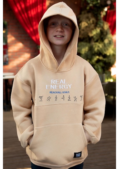 Jabber Erkek Çocuk Sweatshirt Enerji Modu 5-14 Yaş, Bej